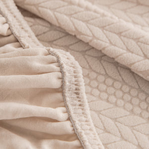 High Stretch Wheat Ear Embossed Textured Couch Slipcover, Water Repellent Sofa Cover