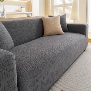 Embossed Lines Couch Covers Stretchable Non-Slip & Washable Sofa Slipcovers