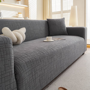 Embossed Lines Couch Covers Stretchable Non-Slip & Washable Sofa Slipcovers