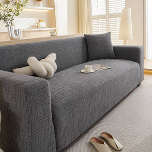Embossed Lines Couch Covers Stretchable Non-Slip & Washable Sofa Slipcovers
