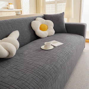 Embossed Lines Couch Covers Stretchable Non-Slip & Washable Sofa Slipcovers