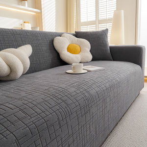 Embossed Lines Couch Covers Stretchable Non-Slip & Washable Sofa Slipcovers