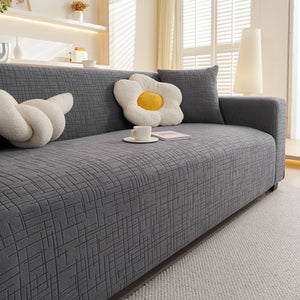 Embossed Lines Couch Covers Stretchable Non-Slip & Washable Sofa Slipcovers