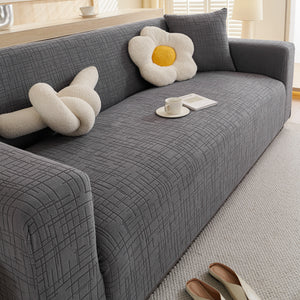 Embossed Lines Couch Covers Stretchable Non-Slip & Washable Sofa Slipcovers