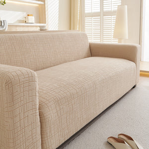 Embossed Lines Couch Covers Stretchable Non-Slip & Washable Sofa Slipcovers