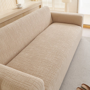 Embossed Lines Couch Covers Stretchable Non-Slip & Washable Sofa Slipcovers