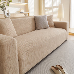 Embossed Lines Couch Covers Stretchable Non-Slip & Washable Sofa Slipcovers
