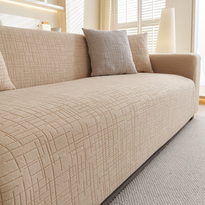 Embossed Lines Couch Covers Stretchable Non-Slip & Washable Sofa Slipcovers
