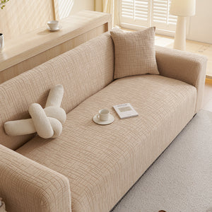 Embossed Lines Couch Covers Stretchable Non-Slip & Washable Sofa Slipcovers