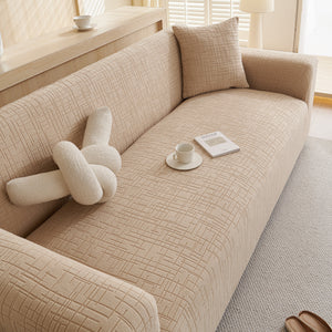 Embossed Lines Couch Covers Stretchable Non-Slip & Washable Sofa Slipcovers