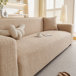 Embossed Lines Couch Covers Stretchable Non-Slip & Washable Sofa Slipcovers