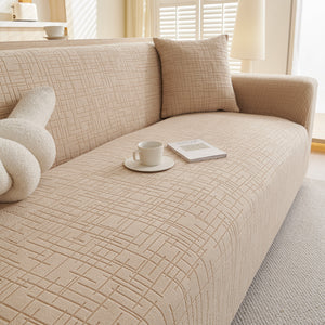 Embossed Lines Couch Covers Stretchable Non-Slip & Washable Sofa Slipcovers