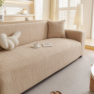 Embossed Lines Couch Covers Stretchable Non-Slip & Washable Sofa Slipcovers
