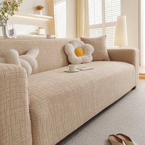 Embossed Lines Couch Covers Stretchable Non-Slip & Washable Sofa Slipcovers