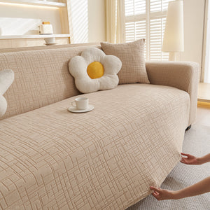 Embossed Lines Couch Covers Stretchable Non-Slip & Washable Sofa Slipcovers