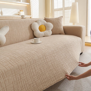 Embossed Lines Couch Covers Stretchable Non-Slip & Washable Sofa Slipcovers