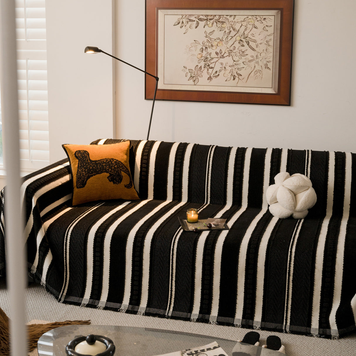 Bohemian Striped Sofa Cover, Decor Woven Throw for Couch, Loveseat, or Sectional