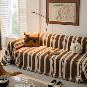 Bohemian Striped Sofa Cover, Decor Woven Throw for Couch, Loveseat, or Sectional