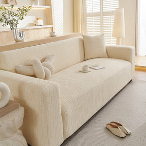 Embossed Lines Couch Covers Stretchable Non-Slip & Washable Sofa Slipcovers