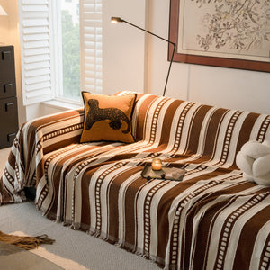 Bohemian Striped Sofa Cover, Decor Woven Throw for Couch, Loveseat, or Sectional