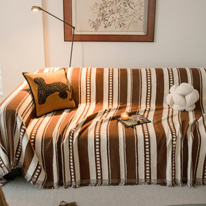 Bohemian Striped Sofa Cover, Decor Woven Throw for Couch, Loveseat, or Sectional