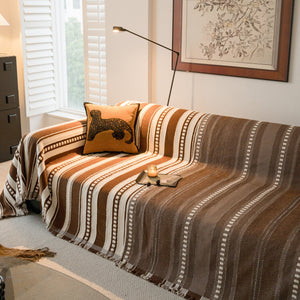 Bohemian Striped Sofa Cover, Decor Woven Throw for Couch, Loveseat, or Sectional