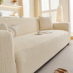Embossed Lines Couch Covers Stretchable Non-Slip & Washable Sofa Slipcovers