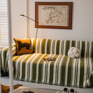 Bohemian Striped Sofa Cover, Decor Woven Throw for Couch, Loveseat, or Sectional