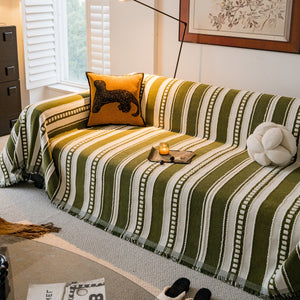 Bohemian Striped Sofa Cover, Decor Woven Throw for Couch, Loveseat, or Sectional