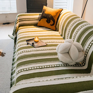 Bohemian Striped Sofa Cover, Decor Woven Throw for Couch, Loveseat, or Sectional