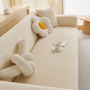 Embossed Lines Couch Covers Stretchable Non-Slip & Washable Sofa Slipcovers