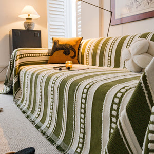 Bohemian Striped Sofa Cover, Decor Woven Throw for Couch, Loveseat, or Sectional