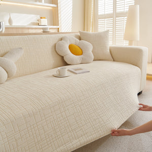 Embossed Lines Couch Covers Stretchable Non-Slip & Washable Sofa Slipcovers