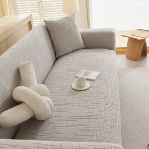Embossed Lines Couch Covers Stretchable Non-Slip & Washable Sofa Slipcovers