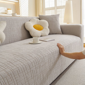 Embossed Lines Couch Covers Stretchable Non-Slip & Washable Sofa Slipcovers