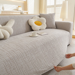 Embossed Lines Couch Covers Stretchable Non-Slip & Washable Sofa Slipcovers