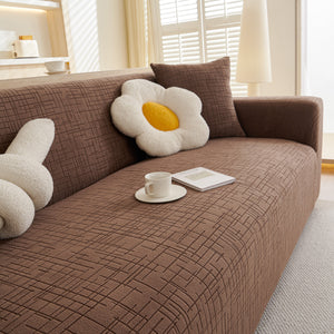 Embossed Lines Couch Covers Stretchable Non-Slip & Washable Sofa Slipcovers