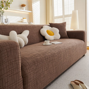 Embossed Lines Couch Covers Stretchable Non-Slip & Washable Sofa Slipcovers