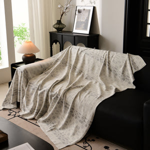 Sofa Cover Throw with Subtle Textured Stripes Lightweight Smooth Couch Slipcover