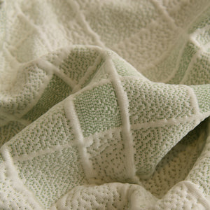 Sofa Cover Throw with Subtle Textured Stripes Lightweight Smooth Couch Slipcover