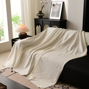 Sofa Cover Throw with Subtle Textured Stripes Lightweight Smooth Couch Slipcover