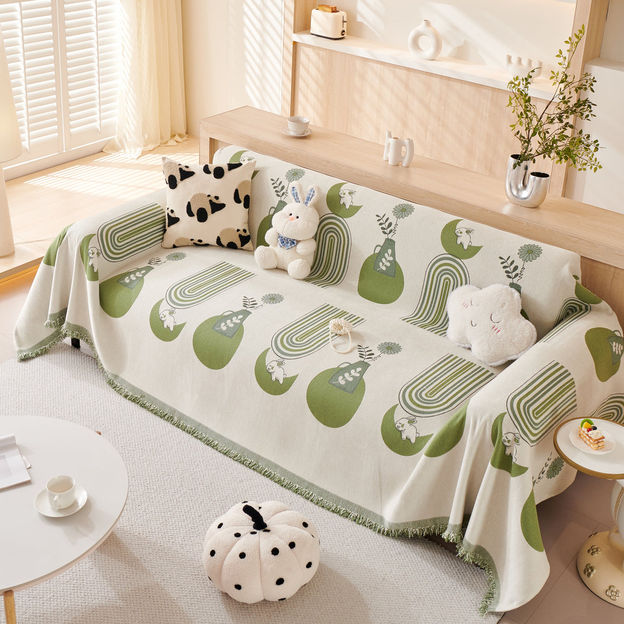 Decorative Throw Blankets for Couch Reversible Chenille Furniture Throw Covers for Sectional Sofa