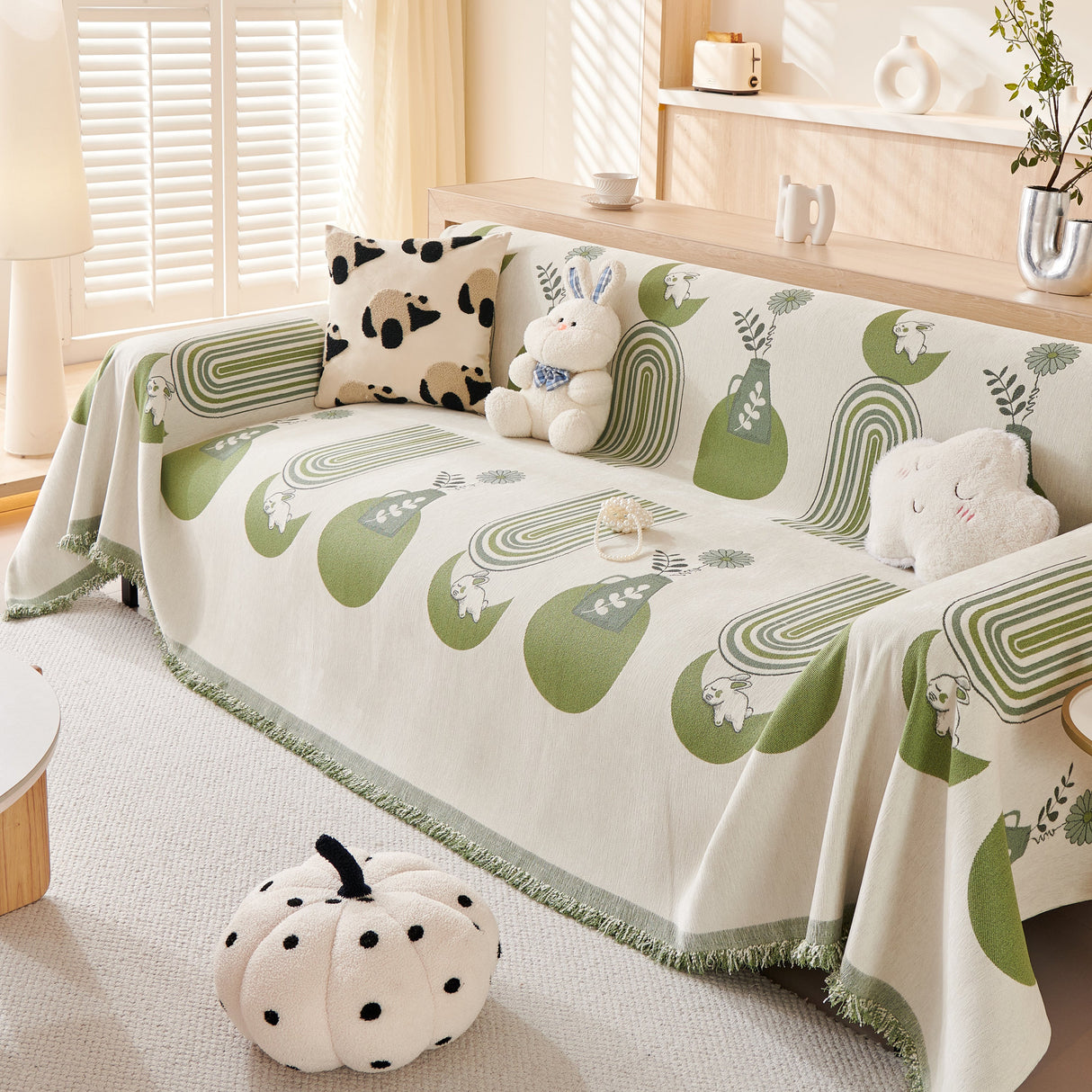 Decorative Throw Blankets for Couch Reversible Chenille Furniture Throw Covers for Sectional Sofa