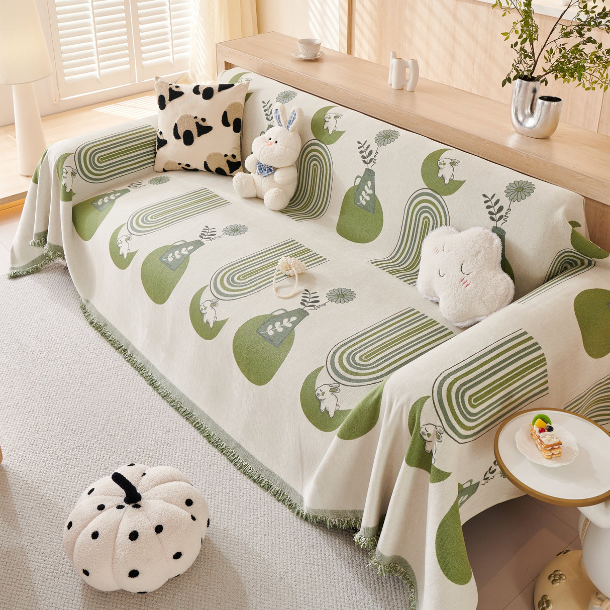 Decorative Throw Blankets for Couch Reversible Chenille Furniture Throw Covers for Sectional Sofa