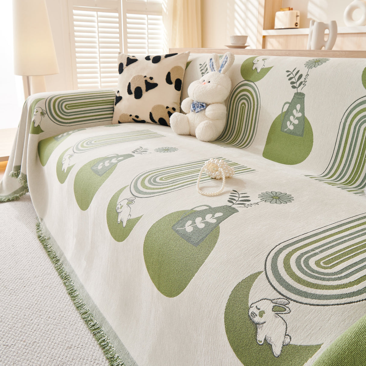 Decorative Throw Blankets for Couch Reversible Chenille Furniture Throw Covers for Sectional Sofa