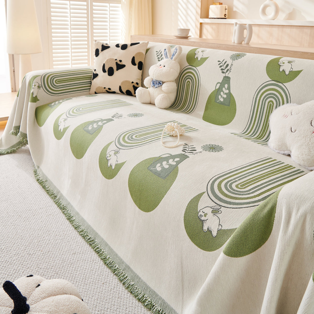 Decorative Throw Blankets for Couch Reversible Chenille Furniture Throw Covers for Sectional Sofa