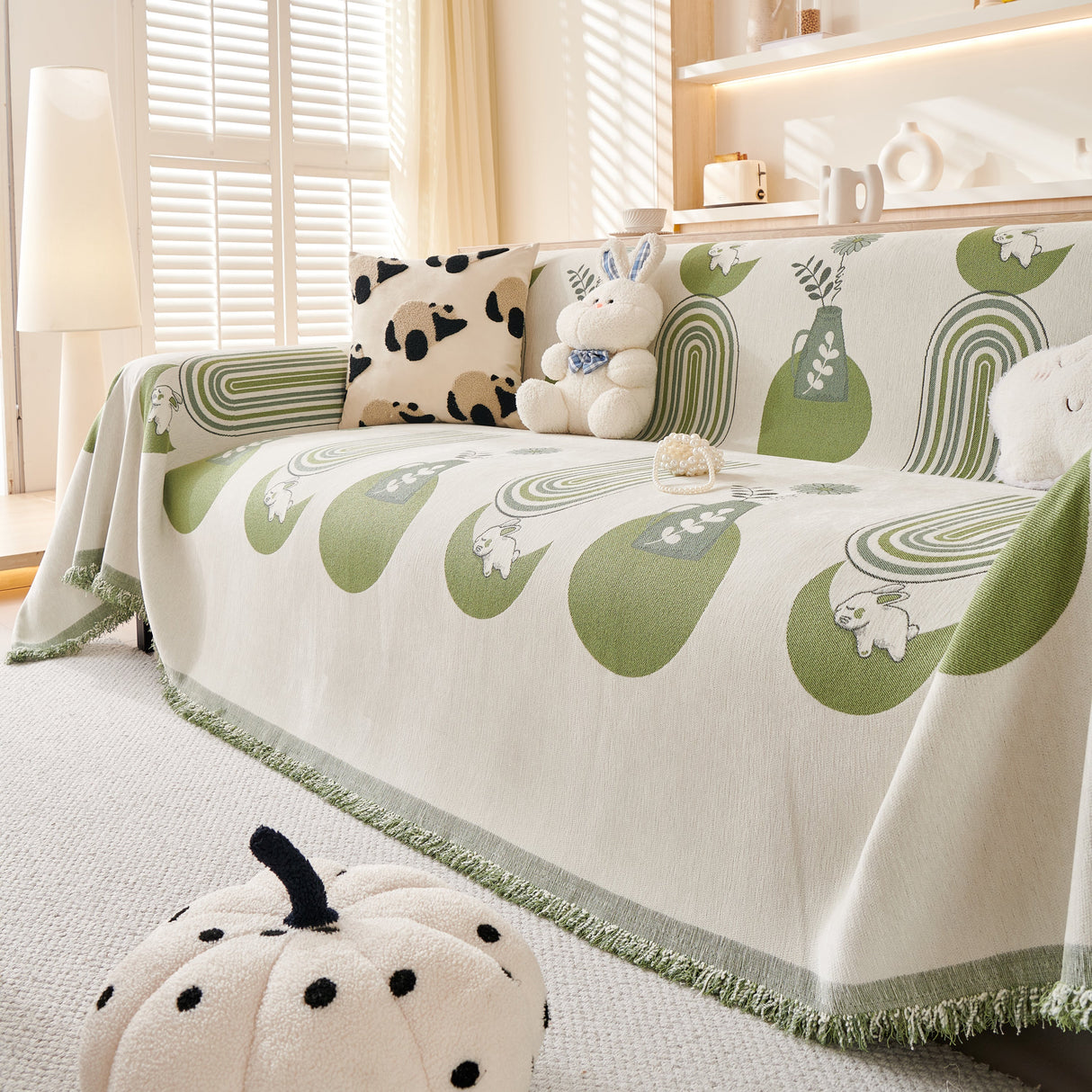 Decorative Throw Blankets for Couch Reversible Chenille Furniture Throw Covers for Sectional Sofa