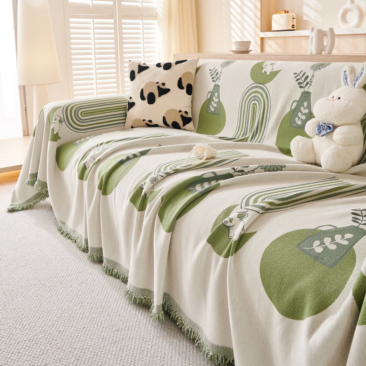 Decorative Throw Blankets for Couch Reversible Chenille Furniture Throw Covers for Sectional Sofa