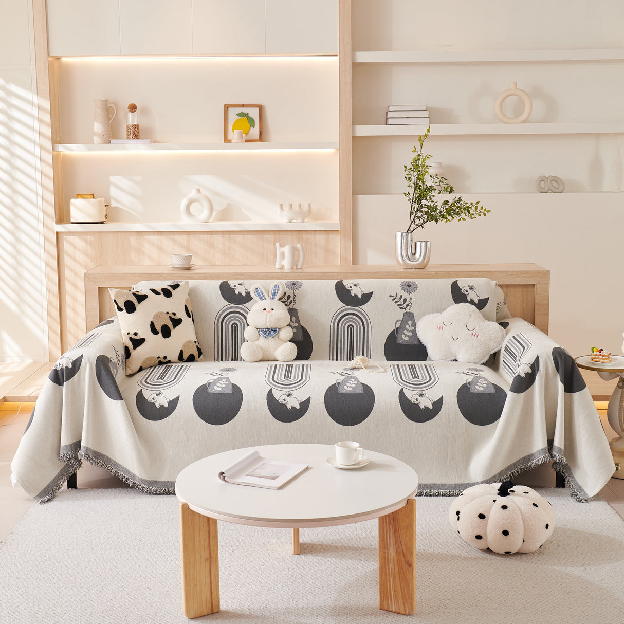 Decorative Throw Blankets for Couch Reversible Chenille Furniture Throw Covers for Sectional Sofa