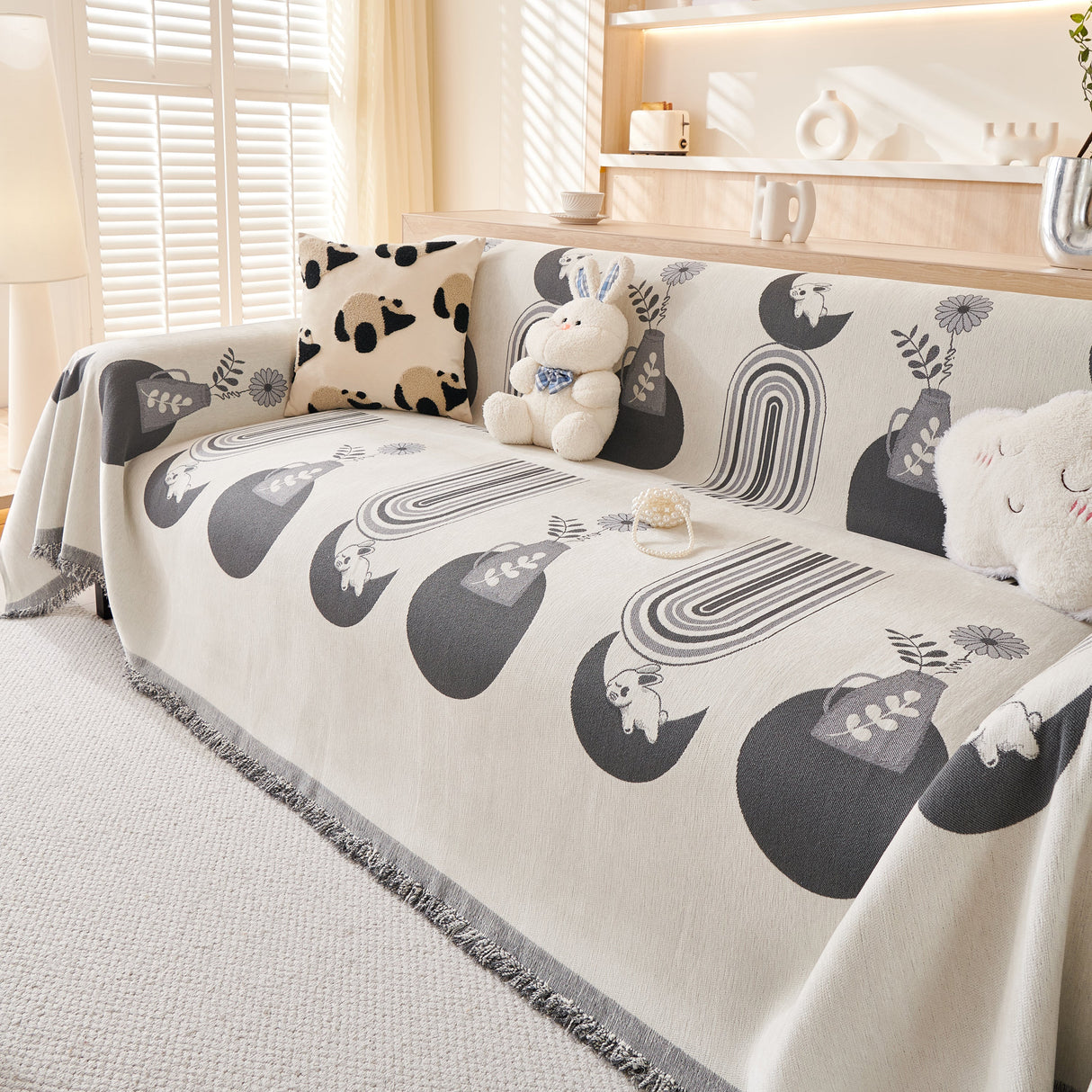 Decorative Throw Blankets for Couch Reversible Chenille Furniture Throw Covers for Sectional Sofa